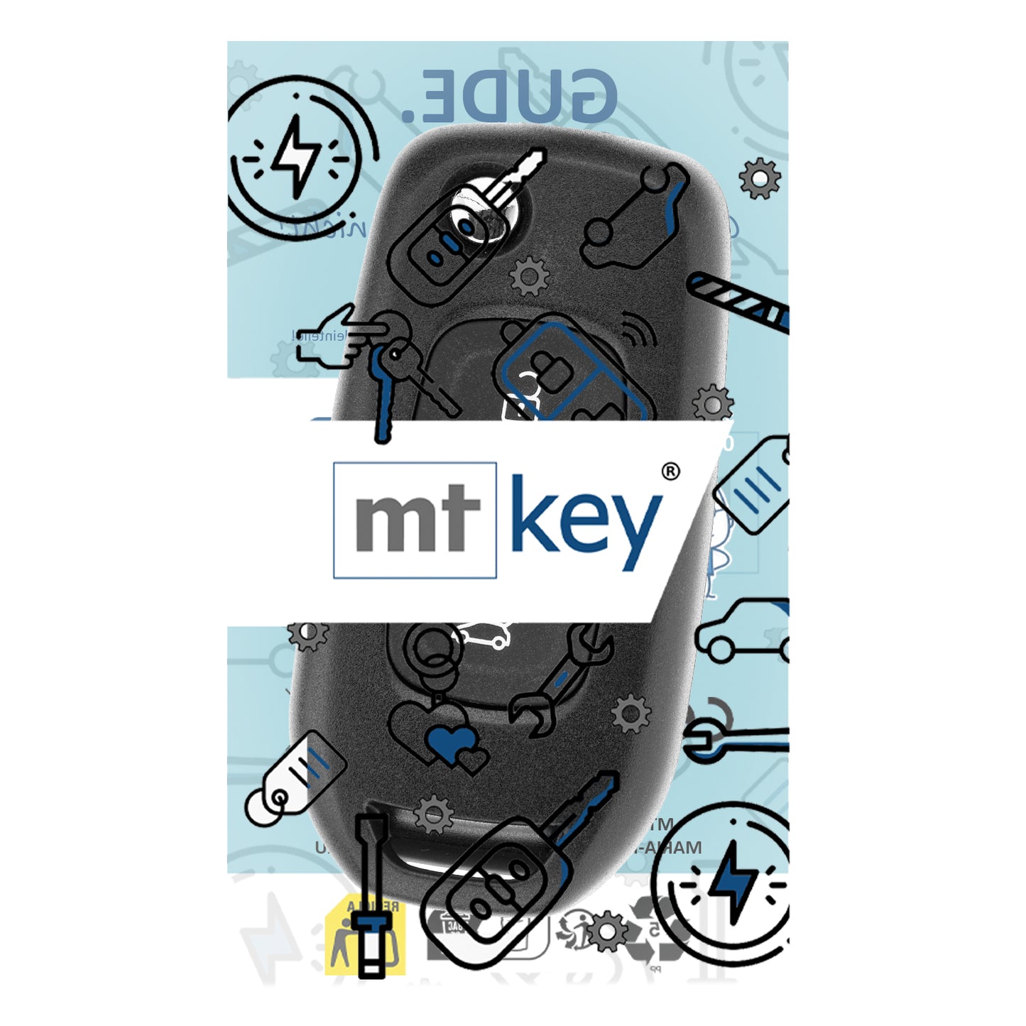 MT-KEY 3 Tasten Klapp Funk Schlüssel 434MHZ kompatibel mit Renault Megane 4 Captur I Kadjar Trafic Twingo 3 Dacia Dokker Duster Logan 2 Sandero 433MHZ