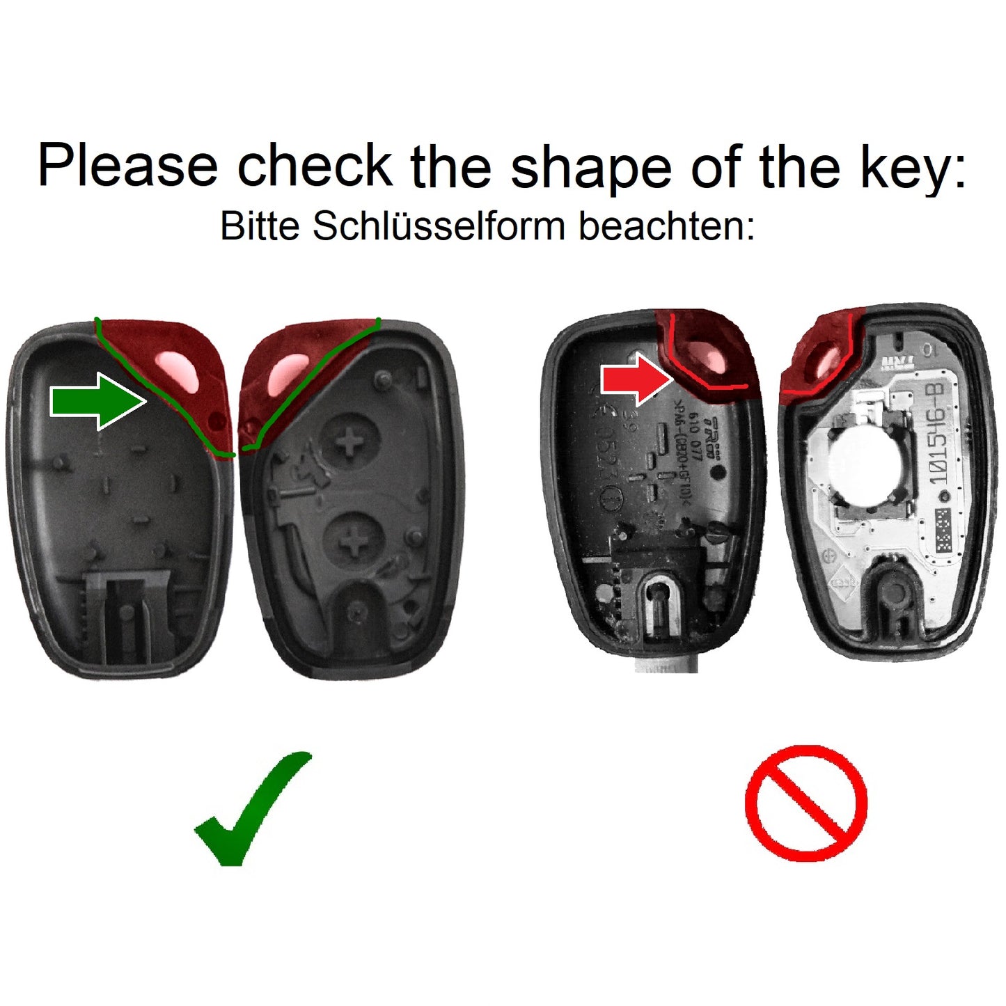 Repair Reparatur Satz Gehäuse Funkschlüssel Fernbedienung Autoschlüssel Gehäuse 1x Gehäuse 2 Tasten + 2X Mikrotaster + 1x CR1220 Batterie kompatibel mit Renault/Opel/Nissan