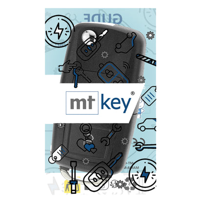 MT-KEY Funk Schlüssel 434MHZ ID48 CAN Autoschlüssel kompatibel mit Skoda Octavia I 1U 04-09 Klappschlüssel 433MHZ 1J0959753AG Fernbedienung