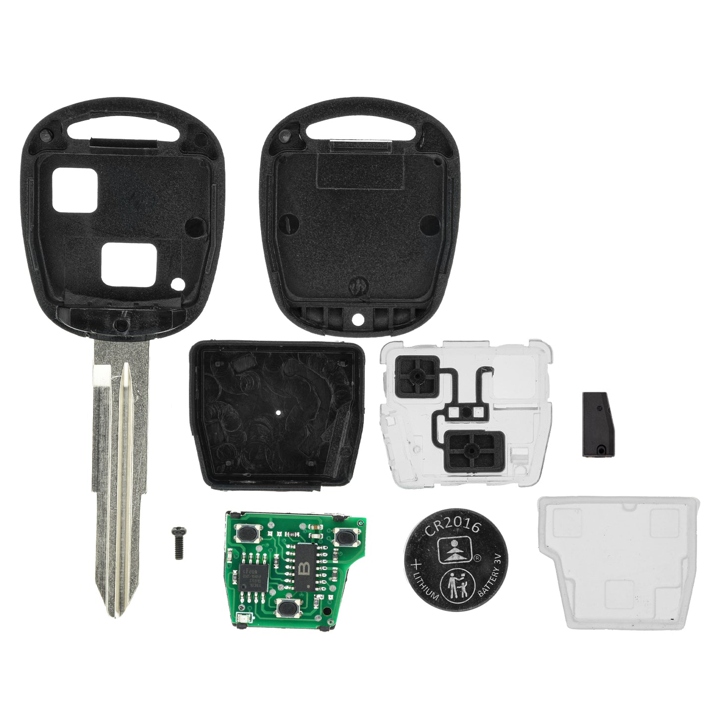MT-KEY Funk Schlüssel Autoschlüssel 434MHZ ID33 TOY41 kompatibel mit Toyota Tarago R10 95-00 2 Tasten 433MHZ Fernbedienung
