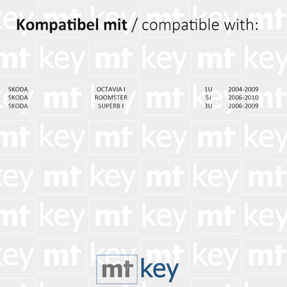 MT-KEY Funk Schlüssel 434MHZ ID48 CAN Autoschlüssel kompatibel mit Skoda Octavia 1U 04-09 Roomster 5J 06-10 Superb 3U 06-09 433MHZ Fernbedienung