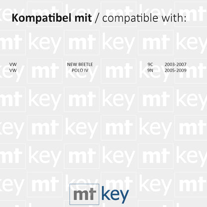 MT-KEY Funk Schlüssel 434MHZ ID48 CAN Autoschlüssel kompatibel mit VW New Beetle 9C 03-07 Polo IV 9N 05-09 1J0959753DA Fernbedienung