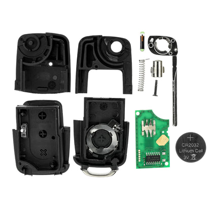 MT-KEY Funk Schlüssel 434MHZ ID48 kompatibel mit Seat Altea (XL) Leon 1P Toledo 5P Skoda Fabia 6Y Octavia 1U VW Caddy 2K Jetta 1K Golf 5 1K0959753G