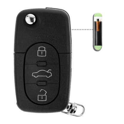 MT-KEY Funk Schlüssel 434MHZ ID48 Klappschlüssel kompatibel mit VW Bora 1J Golf IV 4 Polo 9N Passat B5 3B Beetle 9C 1J0959753B Fernbedienung