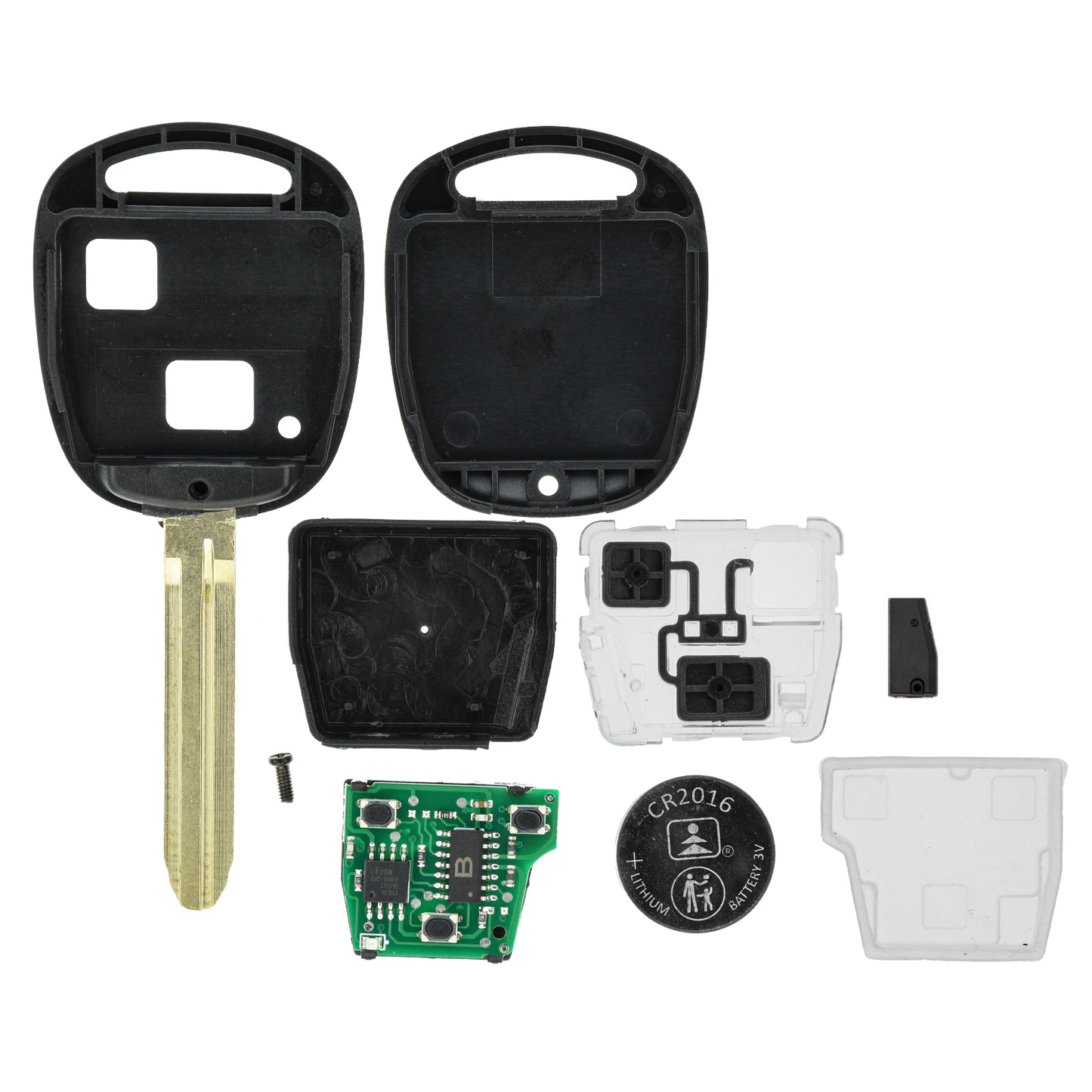 MT-KEY Funk Schlüssel TOY43 434MHZ 4C kompatibel mit Toyota Avensis T22 Carina Celica T23 Corolla E11 Land Cruiser J100 Rav4 A10 Yaris P1 2 Tasten