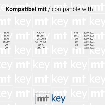 MT-KEY Funk Schlüssel 434MHZ ID48 Klappschlüssel kompatibel mit VW Bora 1J Golf IV Seat Arosa 6HS Leon I 1M Toledo II Skoda Octavia 1U 1J0959753N