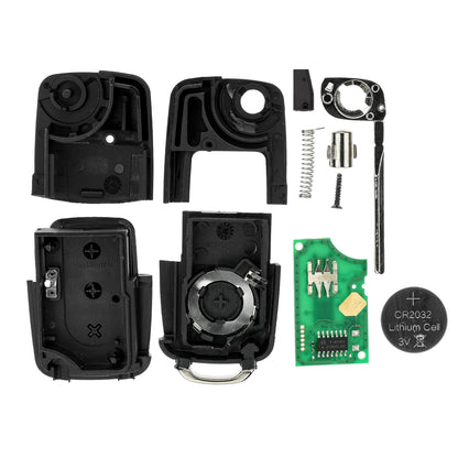 MT-KEY Funk Schlüssel 434MHZ Sender ID44 Klappschlüssel kompatibel mit Seat Arosa 6HS 2001-2004 1J0959753P Fernbedienung 433MHZ