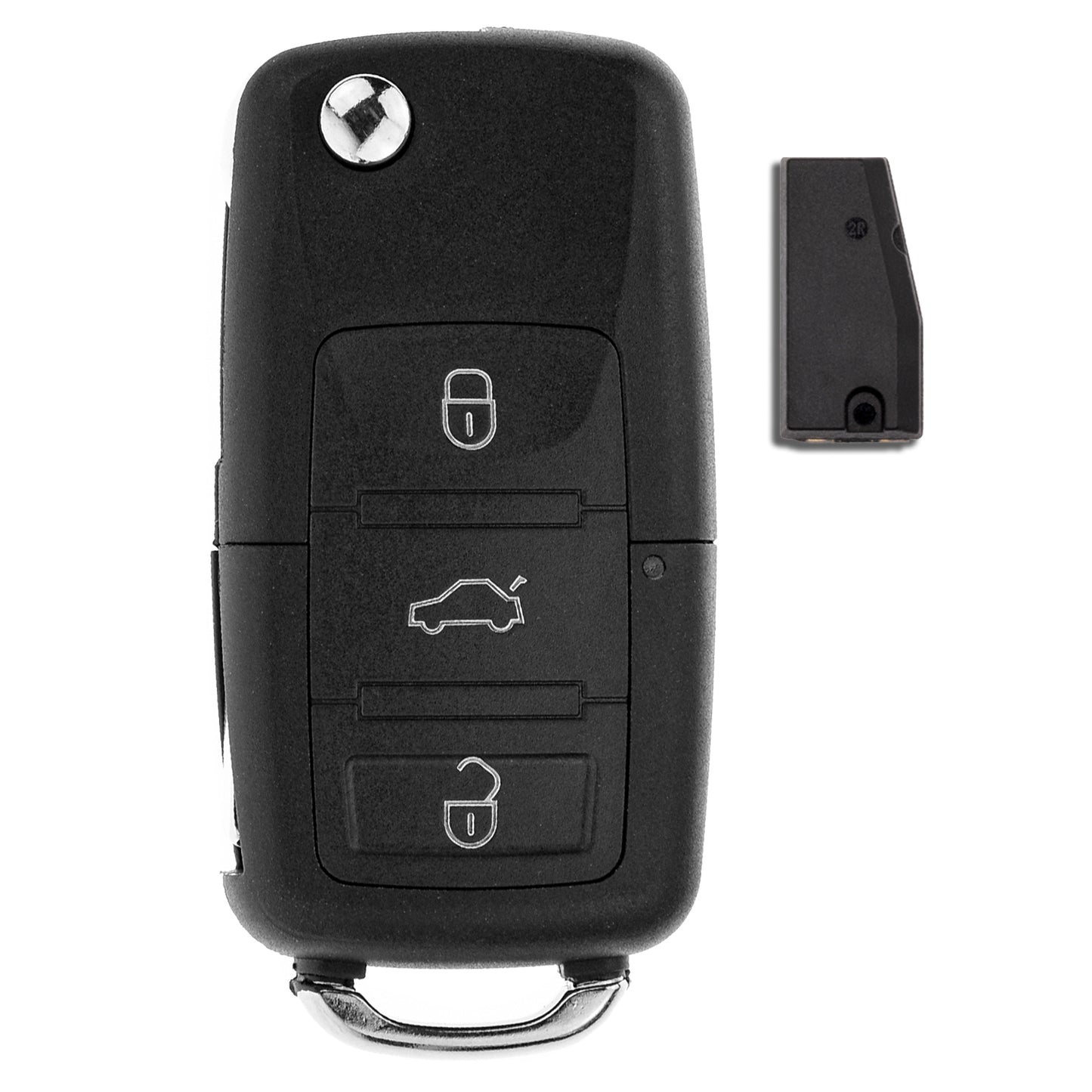 MT-KEY Funk Schlüssel 434MHZ Sender ID44 Klappschlüssel kompatibel mit Seat Arosa 6HS 2001-2004 1J0959753P Fernbedienung 433MHZ