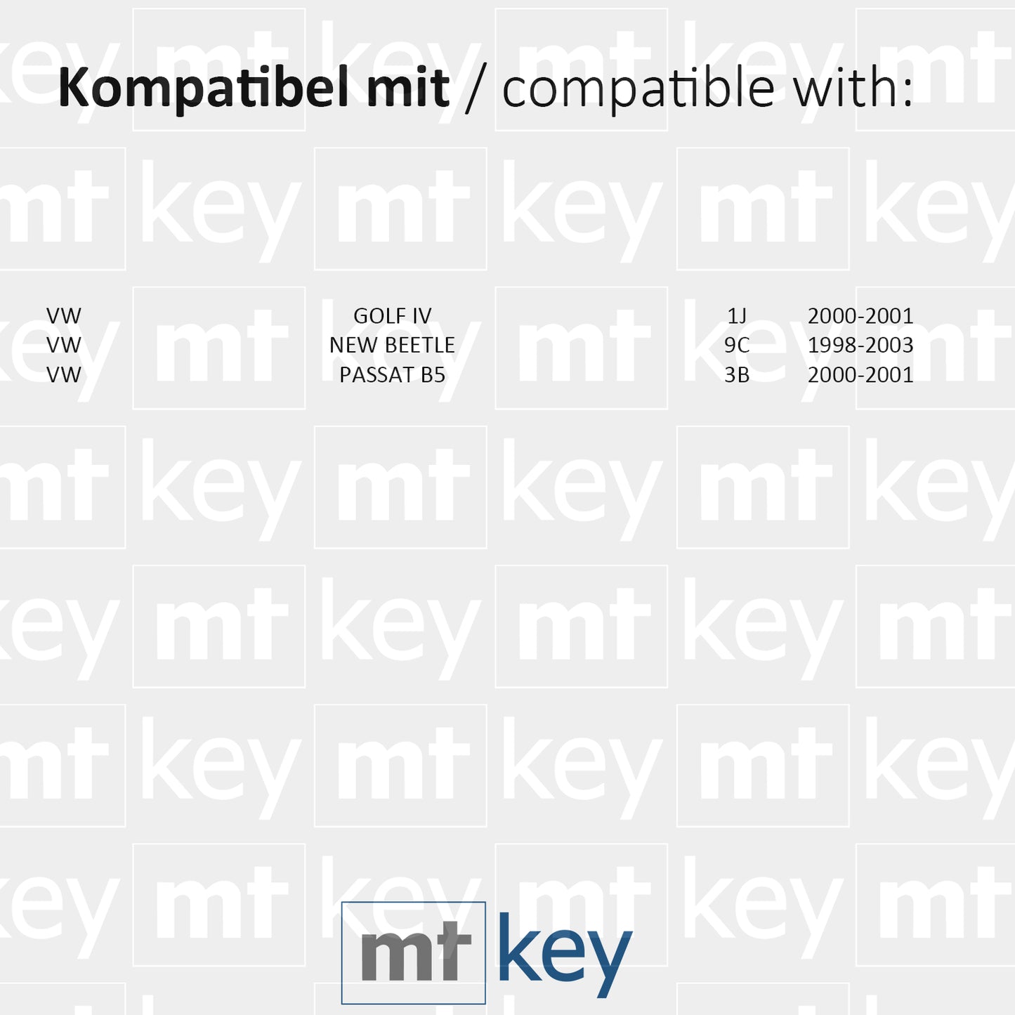 MT-KEY Funk Schlüssel 434MHZ Sender ID48 Klappschlüssel kompatibel mit VW Golf IV 1J 00-01 Beetle 9C 98-03 Passat B5 3B 00-01 1J0959753P 433MHZ