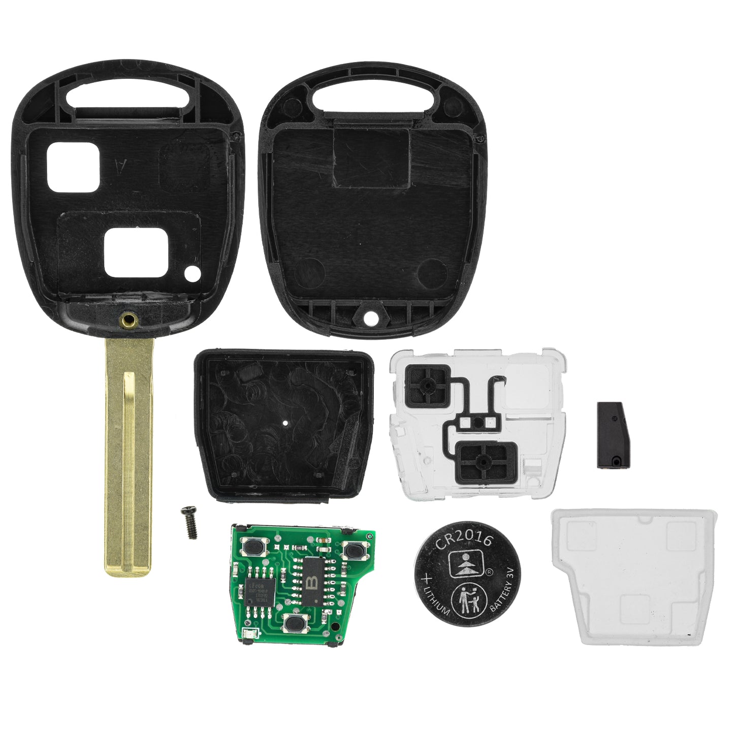 MT-KEY Funk Schlüssel 434MHZ 4C kompatibel mit Lexus GS 300 400 LS 400 IS 200 RX300 U10 SC 300 400 LX 470 450 ES 300 V30 2 Tasten Autoschlüssel