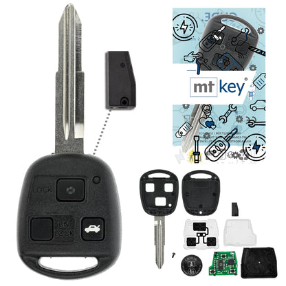 MT-KEY Funk Schlüssel TOY41 434MHZ ID67 kompatibel mit Toyota Highlander U20 04-07 Land Cruiser J120 02-09 3 Tasten 433MHZ Autoschlüssel