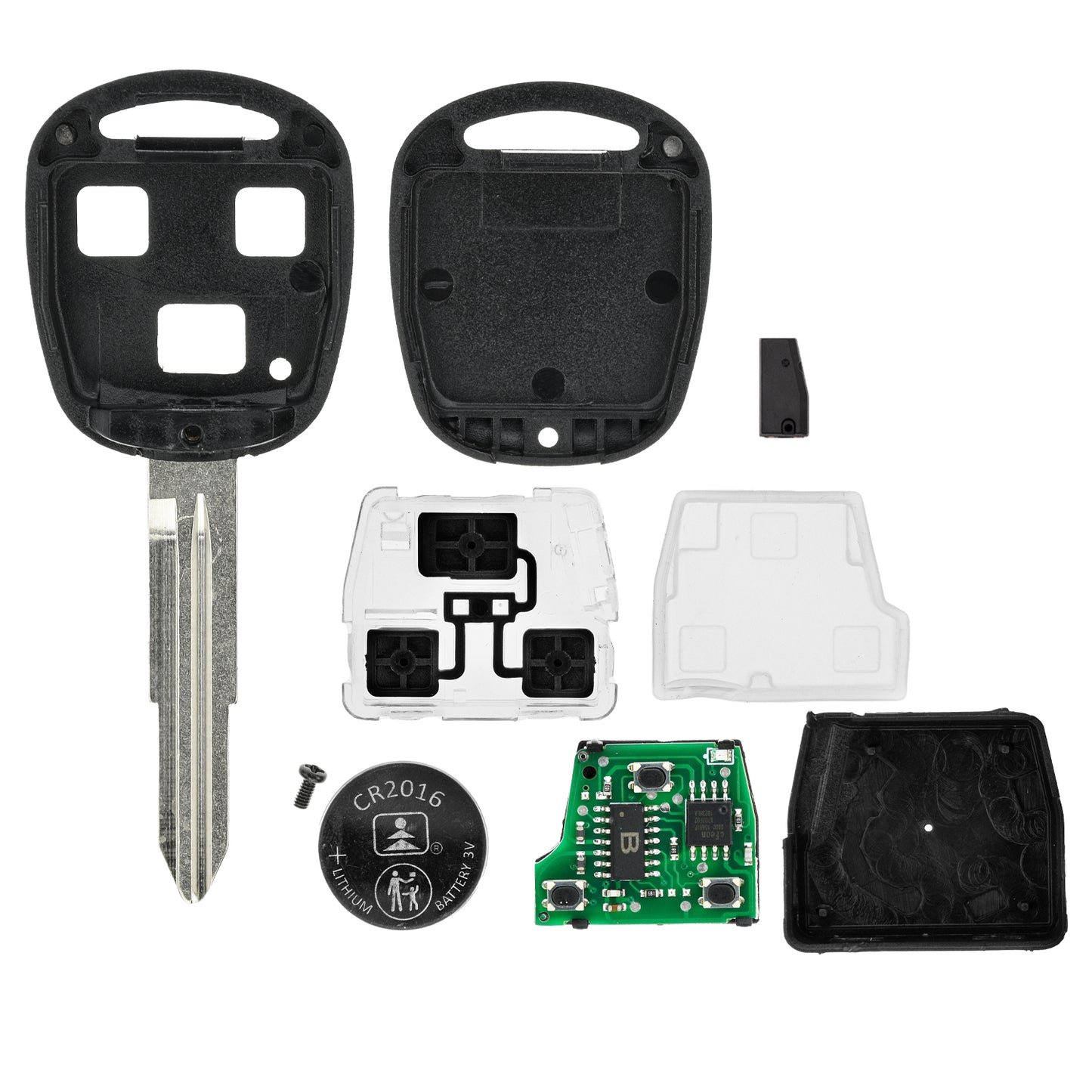 MT-KEY Funk Schlüssel TOY41 434MHZ ID67 kompatibel mit Toyota Highlander U20 04-07 Land Cruiser J120 02-09 3 Tasten 433MHZ Autoschlüssel