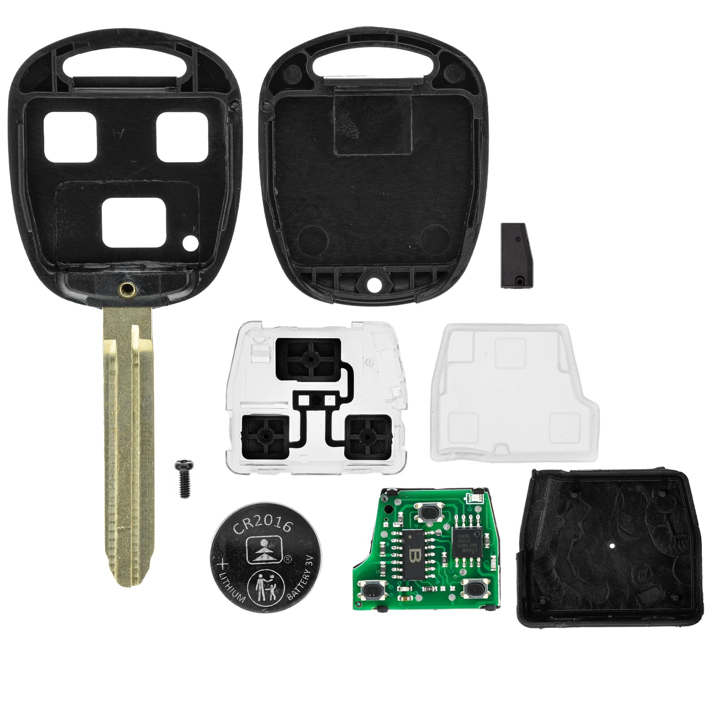 MT-KEY Funk Schlüssel TOY43 434MHZ ID67 kompatibel mit Toyota Highlander U20 04-07 Land Cruiser J120 02-09 3 Tasten 433MHZ Autoschlüssel