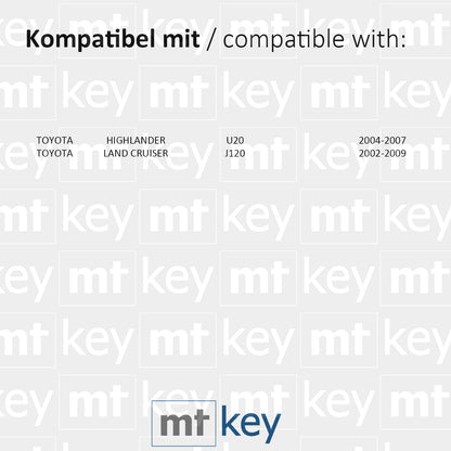 MT-KEY Funk Schlüssel TOY43 434MHZ ID67 kompatibel mit Toyota Highlander U20 04-07 Land Cruiser J120 02-09 3 Tasten 433MHZ Autoschlüssel
