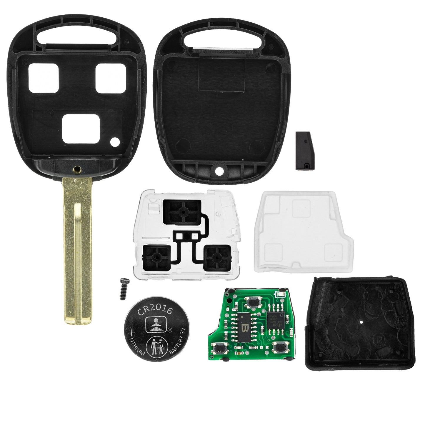 MT-KEY Funk Schlüssel TOY48 434MHZ ID68 kompatibel mit Lexus LS 430 UCF30 00-06 LX 470 II 02-06 3 Tasten 433MHZ Autoschlüssel