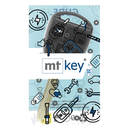 MT-KEY Funk Schlüssel TOY43 434MHZ ID70 kompatibel mit Toyota Avensis T25 03-06 Corolla E12 03-07 3 Tasten 433MHZ Autoschlüssel