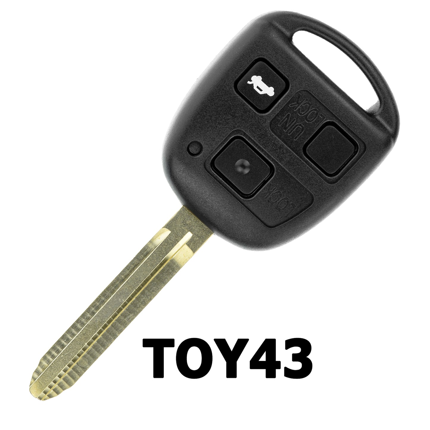 MT-KEY Funk Schlüssel TOY43 434MHZ ID70 kompatibel mit Toyota Avensis T25 03-06 Corolla E12 03-07 3 Tasten 433MHZ Autoschlüssel