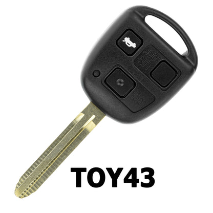 MT-KEY Funk Schlüssel TOY43 434MHZ ID70 kompatibel mit Toyota Avensis T25 03-06 Corolla E12 03-07 3 Tasten 433MHZ Autoschlüssel