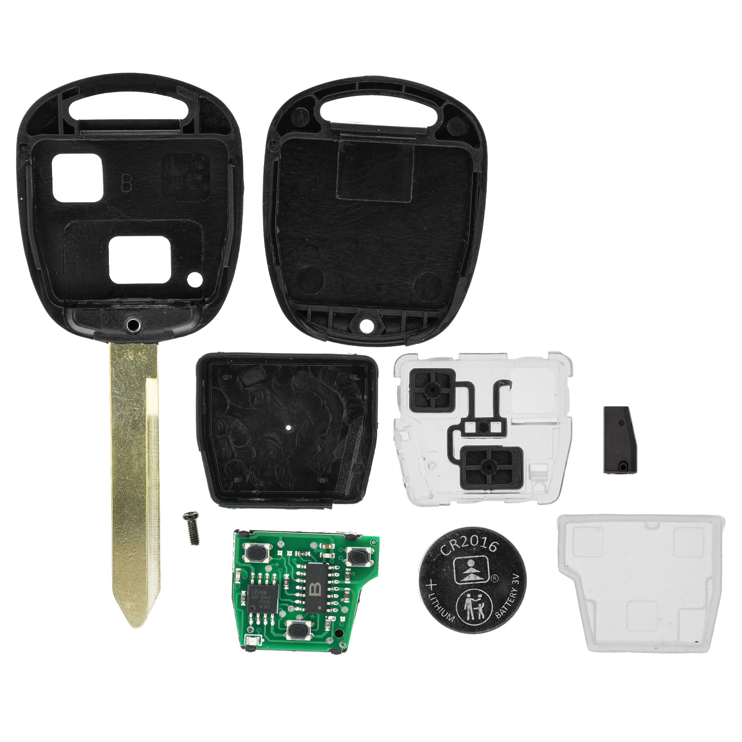 MT-KEY Funk Schlüssel TOY47 434MHZ ID70 kompatibel mit Toyota Avensis T25 03-06 Corolla E12 03-07 2 Tasten 433MHZ Autoschlüssel