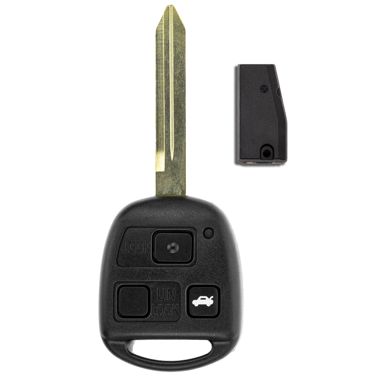 MT-KEY Funk Schlüssel TOY47 434MHZ ID70 kompatibel mit Toyota Avensis T25 03-06 Corolla E12 03-07 3 Tasten 433MHZ Autoschlüssel