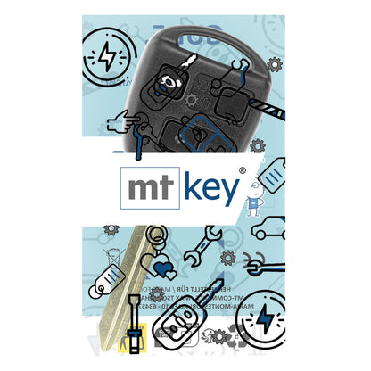 MT-KEY Funk Schlüssel TOY47 434MHZ ID70 kompatibel mit Toyota Avensis T25 03-06 Corolla E12 03-07 3 Tasten 433MHZ Autoschlüssel