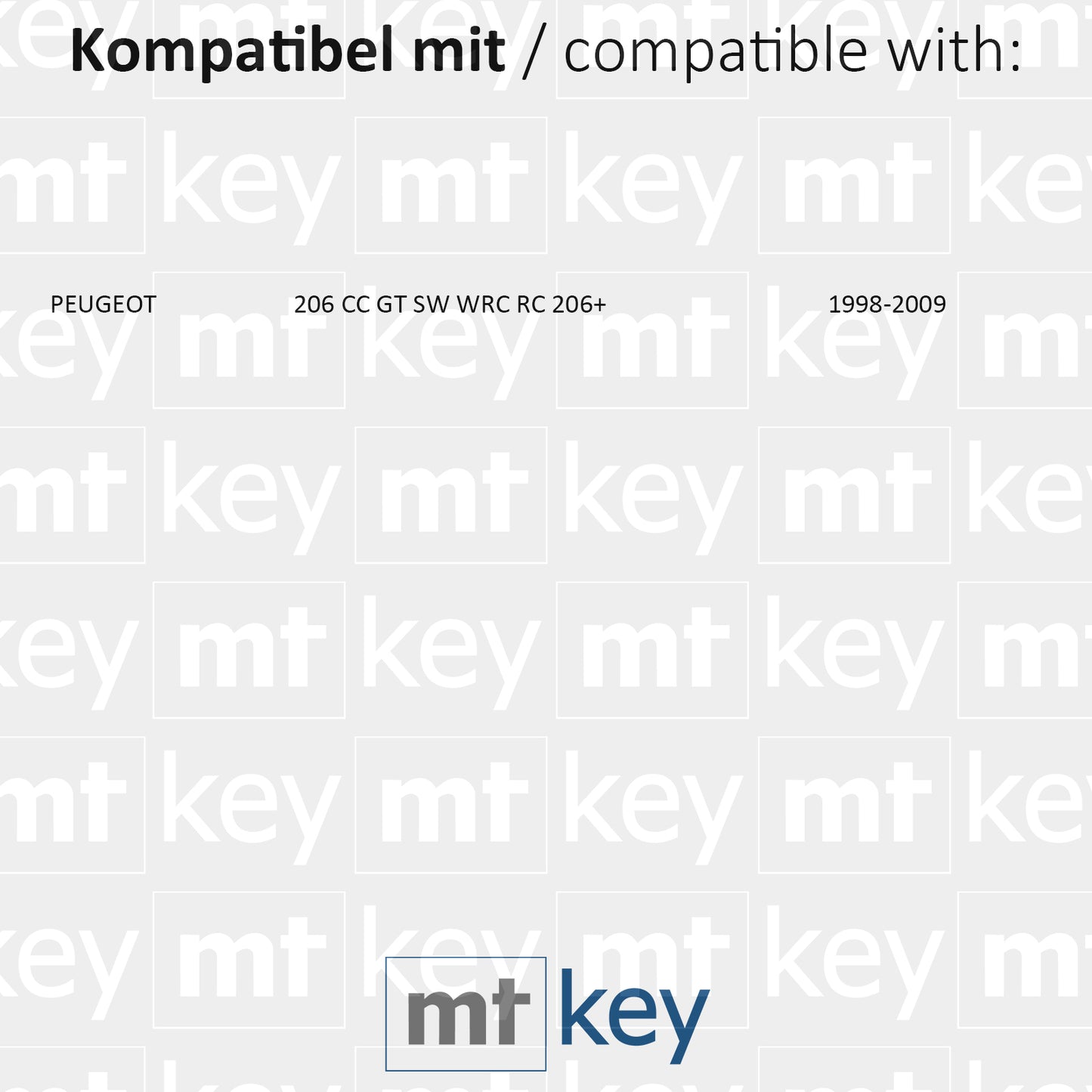MT-KEY Funk Schlüssel NE72 NE73 434MHZ PCF7961 ASK kompatibel mit Peugeot 206 CC GT SW WRC RC 206+ 1998-2009 433MHZ Funk Fernbedienung