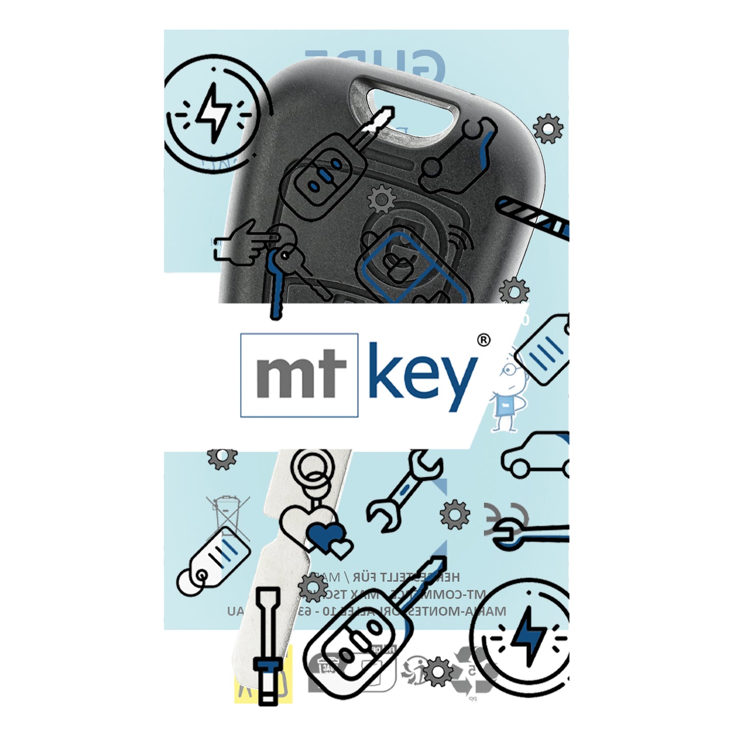 MT-KEY Funk Schlüssel NE78 434MHZ PCF7961 ASK kompatibel mit Peugeot 406 Break Coupe Limousine 8E 8F 8C 8B 2001-2006 433MHZ Funk Fernbedienung