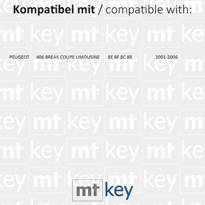MT-KEY Funk Schlüssel NE78 434MHZ PCF7961 ASK kompatibel mit Peugeot 406 Break Coupe Limousine 8E 8F 8C 8B 2001-2006 433MHZ Funk Fernbedienung