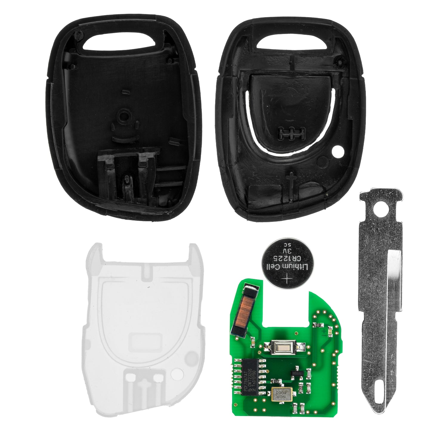 MT-KEY Funk Schlüssel 434MHZ Fernbedienung NE73 kompatibel mit Renault Twingo I Symbol Master II Kangoo I Clio II Opel Movano A Autoschlüssel