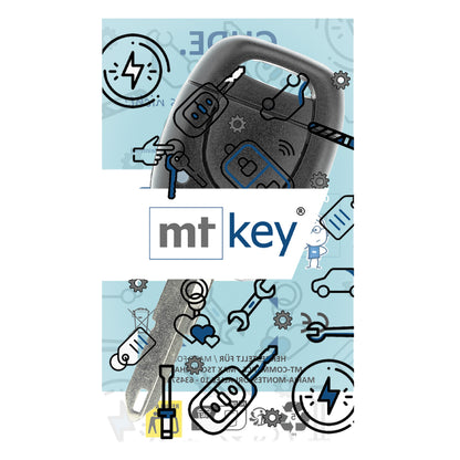 MT-KEY Funk Schlüssel 434MHZ Fernbedienung NE73 kompatibel mit Renault Twingo I Symbol Master II Kangoo I Clio II Opel Movano A Autoschlüssel