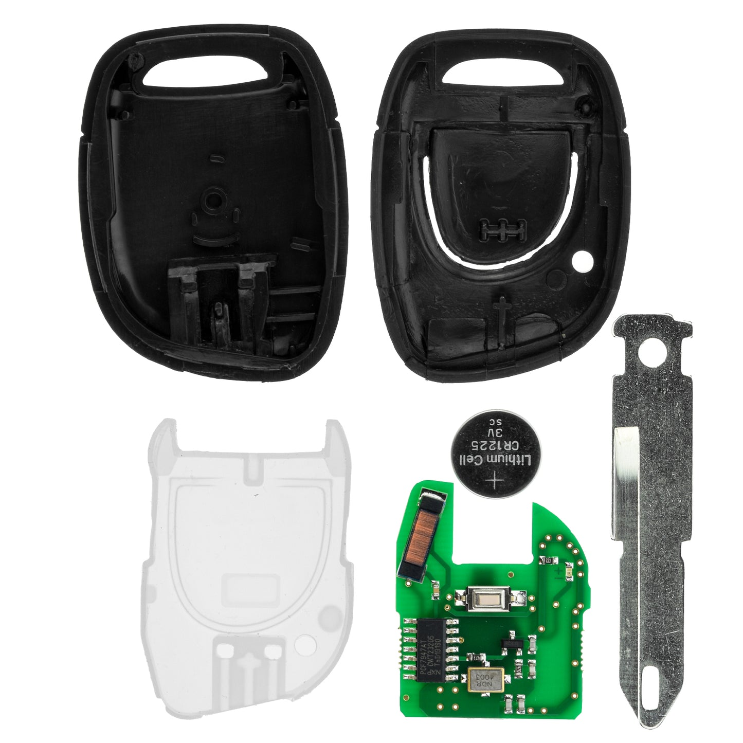 MT-KEY Funk Schlüssel 434MHZ Fernbedienung NE73 NE72 kompatibel mit Renault Clio II III 01-12 Symbol 01-08 433MHZ Autoschlüssel