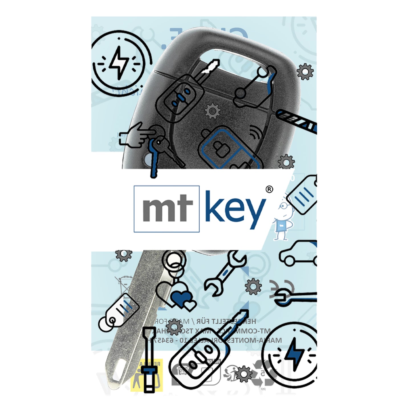 MT-KEY Funk Schlüssel 434MHZ Fernbedienung NE73 NE72 kompatibel mit Renault Clio II III 01-12 Symbol 01-08 433MHZ Autoschlüssel