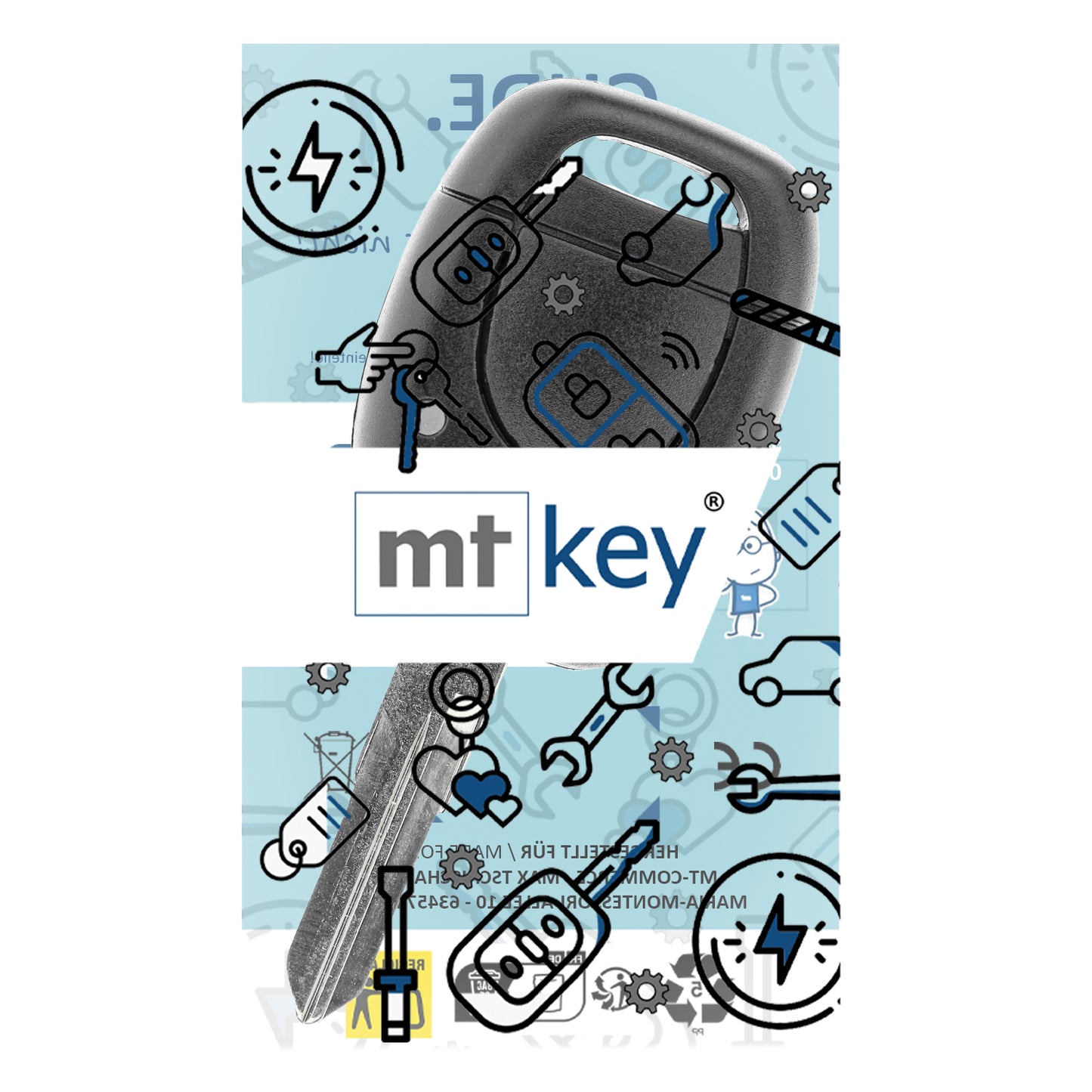 MT-KEY Funk Schlüssel 434MHZ Fernbedienung VAC102 kompatibel mit Renault Clio II III 01-12 Symbol 01-08 433MHZ Autoschlüssel