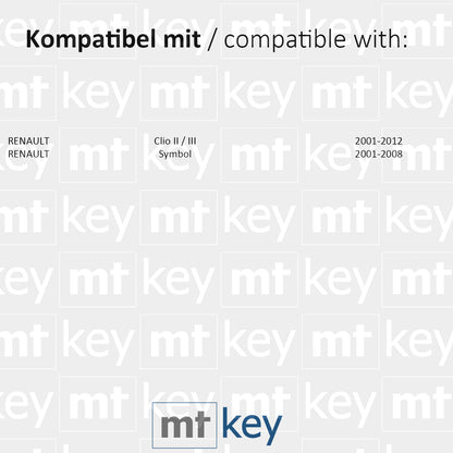 MT-KEY Funk Schlüssel 434MHZ Fernbedienung VAC102 kompatibel mit Renault Clio II III 01-12 Symbol 01-08 433MHZ Autoschlüssel