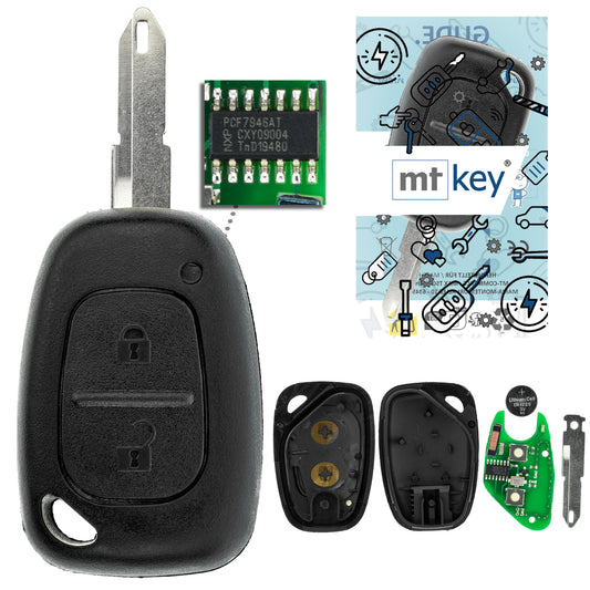 MT-KEY Funk Schlüssel 434MHZ Fernbedienung NE72 kompatibel mit Renault Kangoo KC Master II Trafic II Opel Movano A Vivaro A Nissan Interstar Kubistar