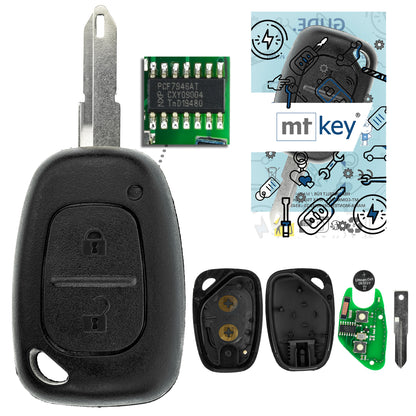 MT-KEY Funk Schlüssel 434MHZ Fernbedienung NE72 kompatibel mit Opel Movano A Vivaro A Nissan Interstar X70 Kubistar X76 Primastar X83 Autoschlüssel