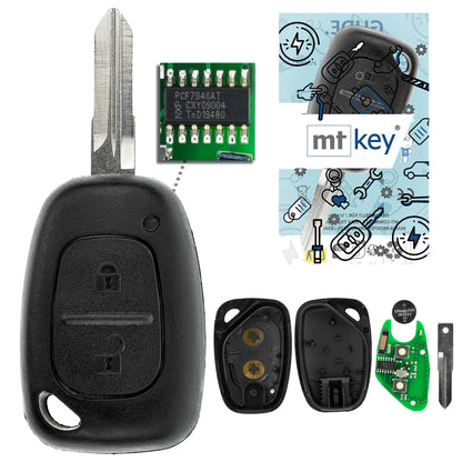 MT-KEY Funk Schlüssel 434MHZ Fernbedienung VAC102 kompatibel mit Opel Movano A Vivaro A Nissan Interstar X70 Kubistar X76 Primastar X83 Autoschlüssel