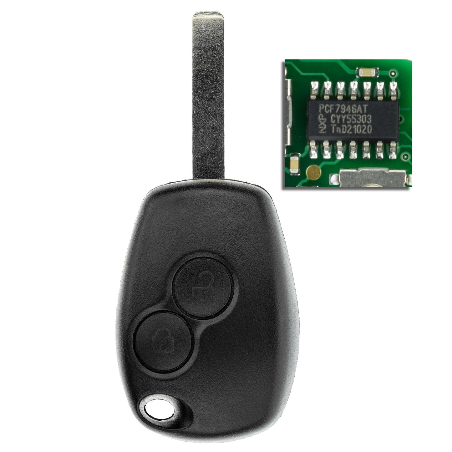 MT-KEY Funk Schlüssel 434MHZ Fernbedienung VA6 VA2 kompatibel mit Dacia Duster I Logan I Sandero I Renault Clio II III Twingo II 433MHZ Autoschlüssel