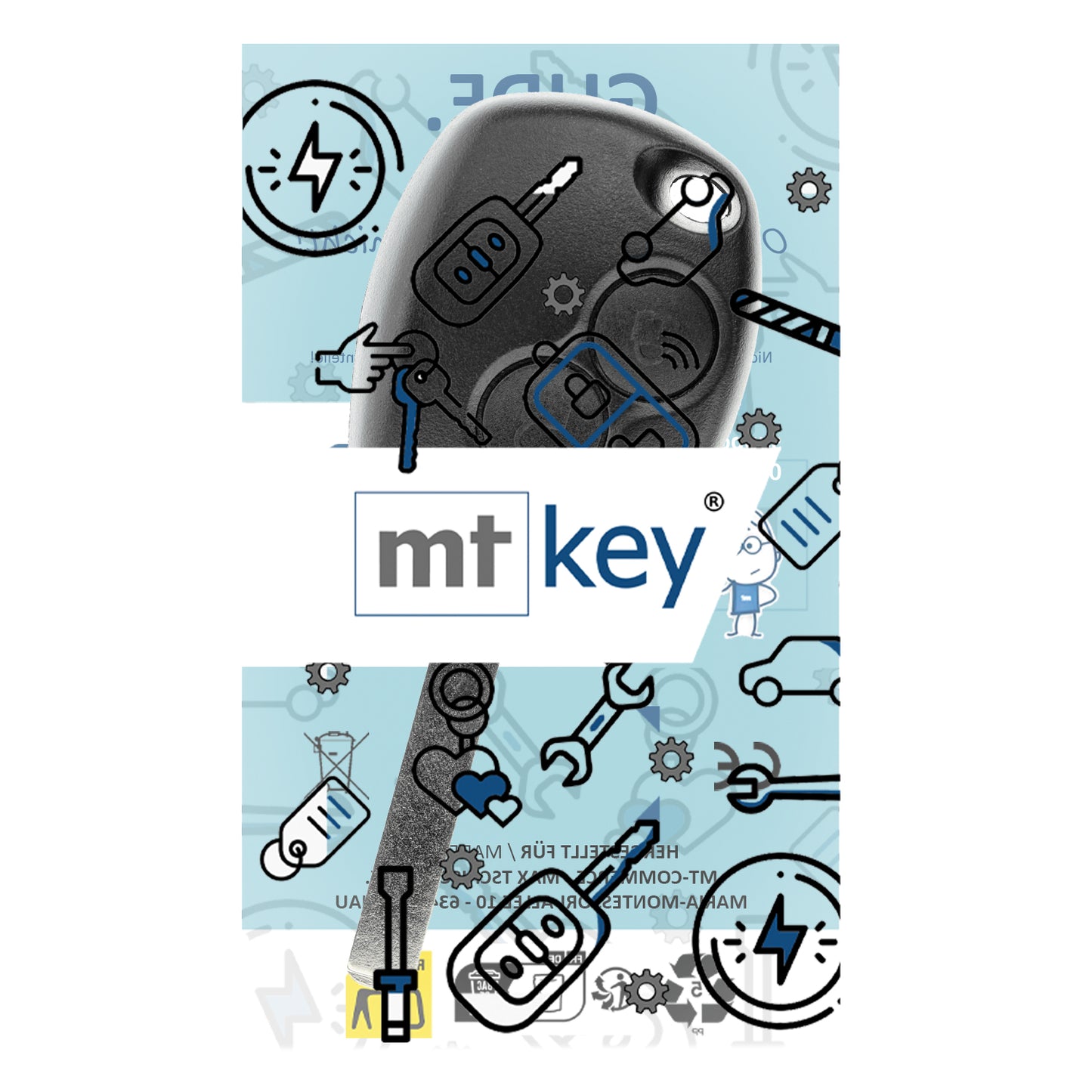 MT-KEY Funk Schlüssel 434MHZ Fernbedienung VA6 VA2 kompatibel mit Dacia Duster I Logan I Sandero I Renault Clio II III Twingo II 433MHZ Autoschlüssel