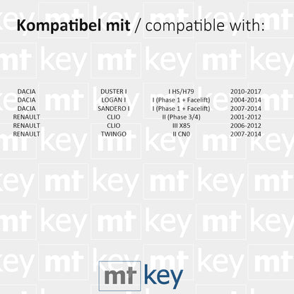 MT-KEY Funk Schlüssel 434MHZ Fernbedienung VA6 VA2 kompatibel mit Dacia Duster I Logan I Sandero I Renault Clio II III Twingo II 433MHZ Autoschlüssel