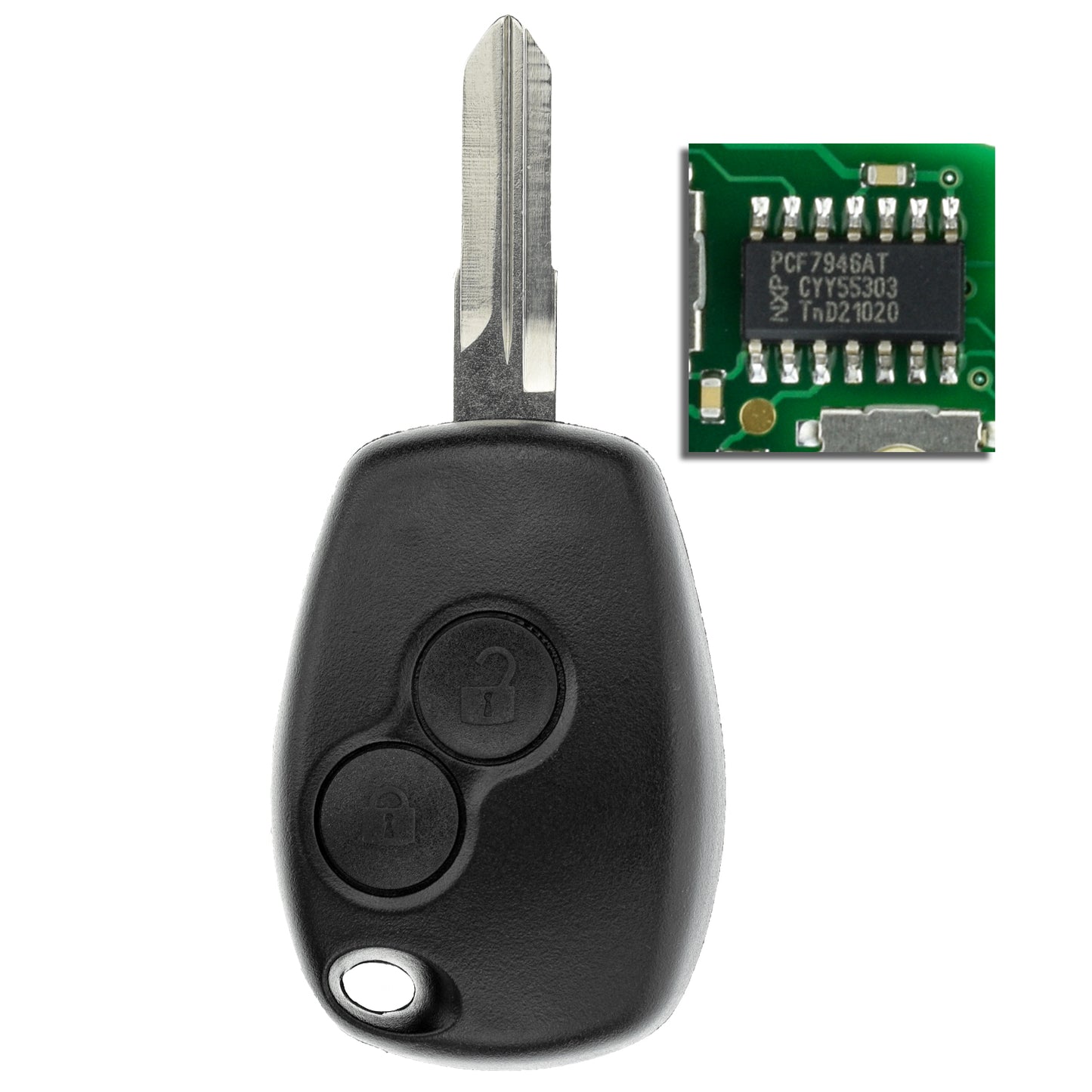 MT-KEY Funk Schlüssel 434MHZ Fernbedienung VAC102 kompatibel mit Dacia Duster I Logan I Sandero I Renault Clio II III Twingo II 433MHZ Autoschlüssel