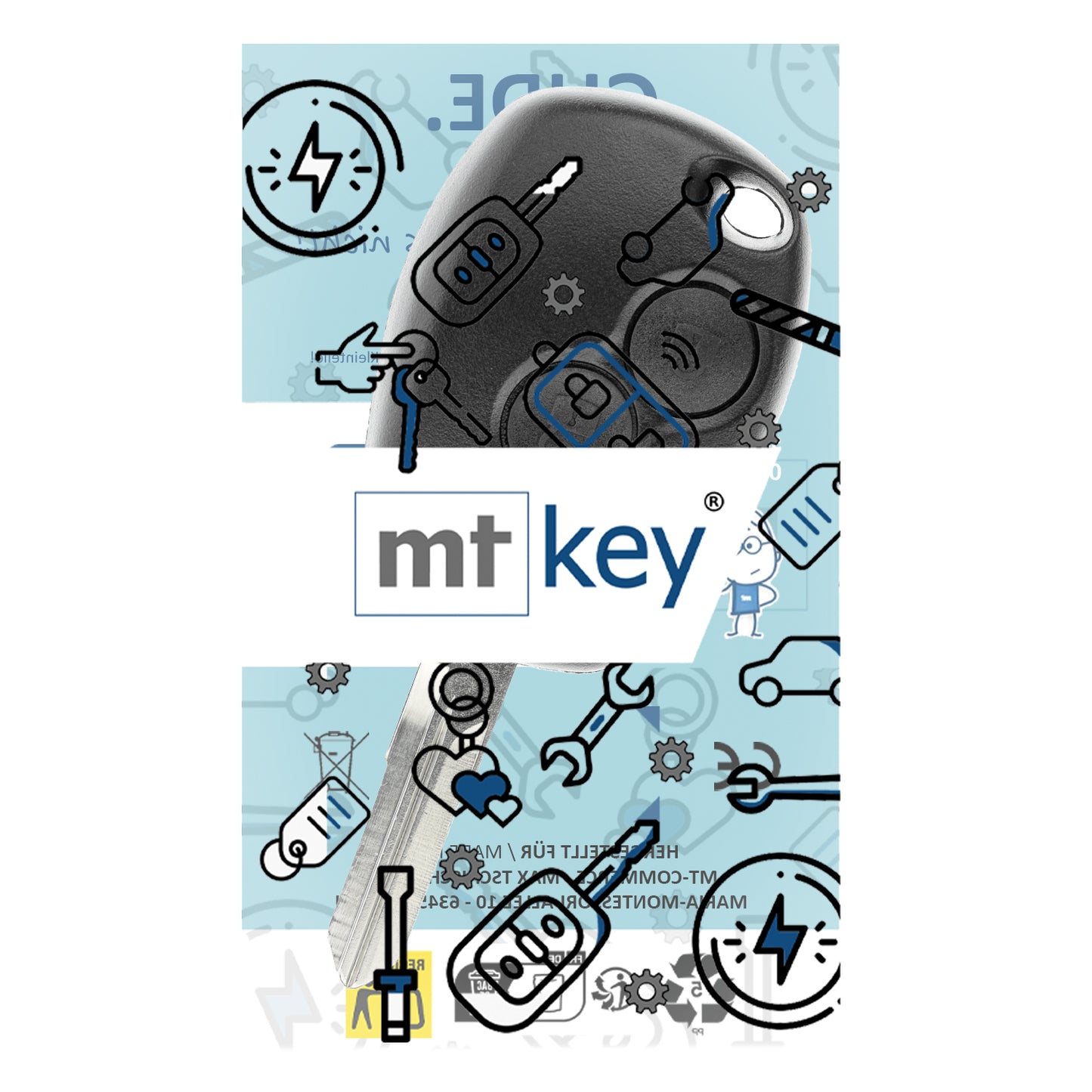 MT-KEY Funk Schlüssel 434MHZ Fernbedienung VAC102 kompatibel mit Dacia Duster I Logan I Sandero I Renault Clio II III Twingo II 433MHZ Autoschlüssel