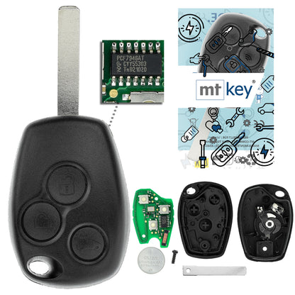 MT-KEY Funk Schlüssel VA6 434MHZ kompatibel mit Renault Twingo II Mercedes Citan W415 Dacia Logan I Sandero I Duster I 433MHZ Fernbedienung