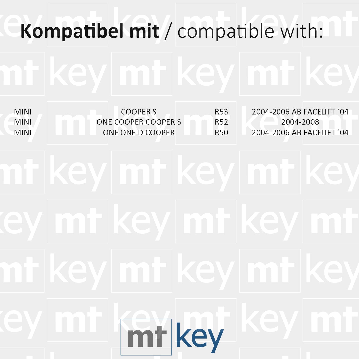 MT-KEY Funk Schlüssel ID46 HU92R Autoschlüssel kompatibel mit MINI One D Cooper S R50 R52 R53 433MHZ Fernbedienung