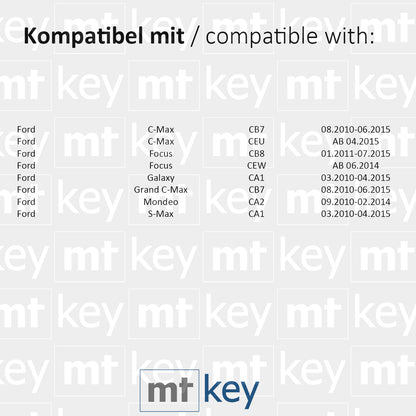 MT-KEY Funk Schlüssel ID63 HU101 kompatibel mit Ford S-Max CA1 Mondeo CA2 (Grand) C-Max CB7 CEU Focus CB8 CEW Galaxy CA1 433MHZ Autoschlüssel