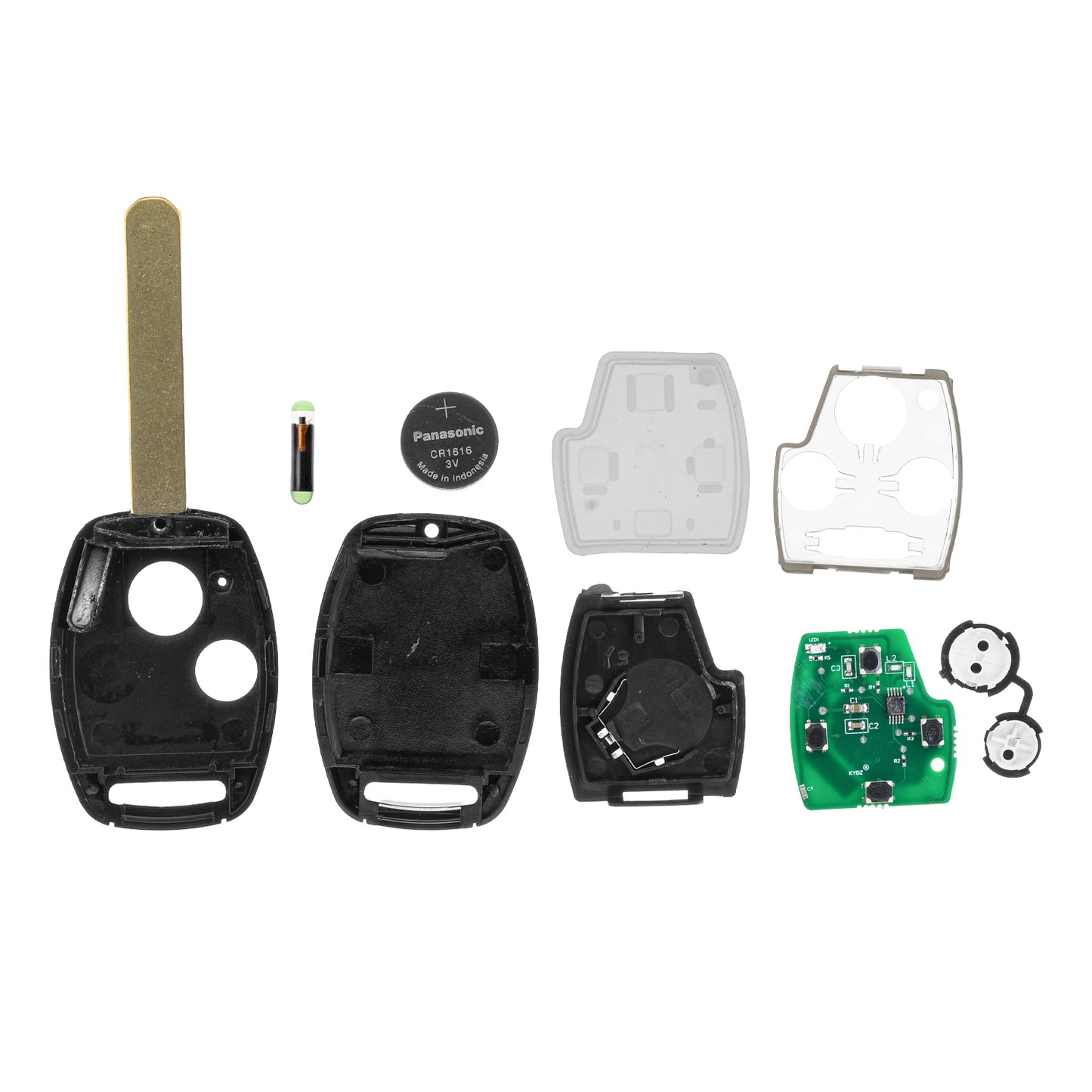 MT-KEY Funk Schlüssel ID48 HON66 kompatibel mit Honda Accord VII 03-05 Civic VII 03-05 CR-V II 05-07 433MHZ Autoschlüssel