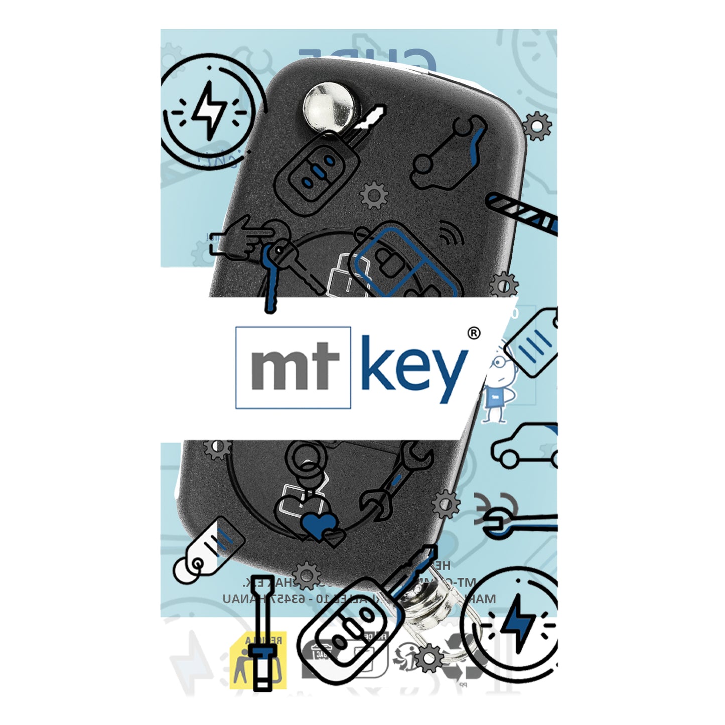 MT-KEY Funk Schlüssel 434MHZ Fernbedienung ID48 kompatibel mit Audi A3 8L A4 B5 A6 C5 A8 D2 TT 8N 433MHZ 4D0837231A Klappschlüssel