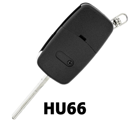MT-KEY Funk Schlüssel 434MHZ Fernbedienung ID48 kompatibel mit Audi A3 8L A4 B5 A6 C5 A8 D2 TT 8N 433MHZ 4D0837231A Klappschlüssel