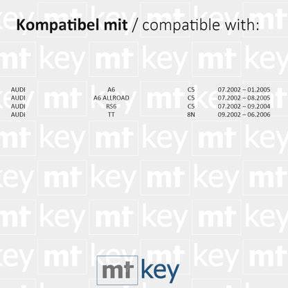 MT-KEY Funk Schlüssel 434MHZ Fernbedienung ID48 kompatibel mit Audi A6 C5 A6 Allroad RS6 TT 8N 4D0837231K 433MHZ Klappschlüssel