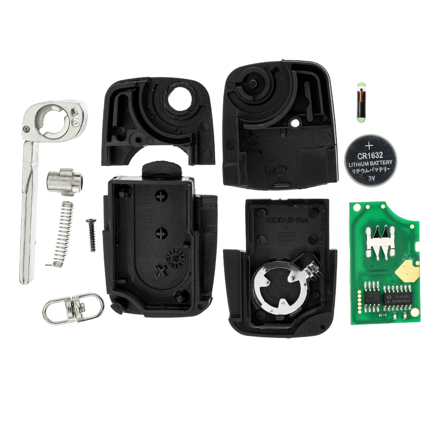 MT-KEY Funk Schlüssel 434MHZ Fernbedienung ID48 kompatibel mit Audi A3 8L 00-03 A4 B5 S4 A6 C5 TT 8N 433MHZ 4D0837231N Klappschlüssel